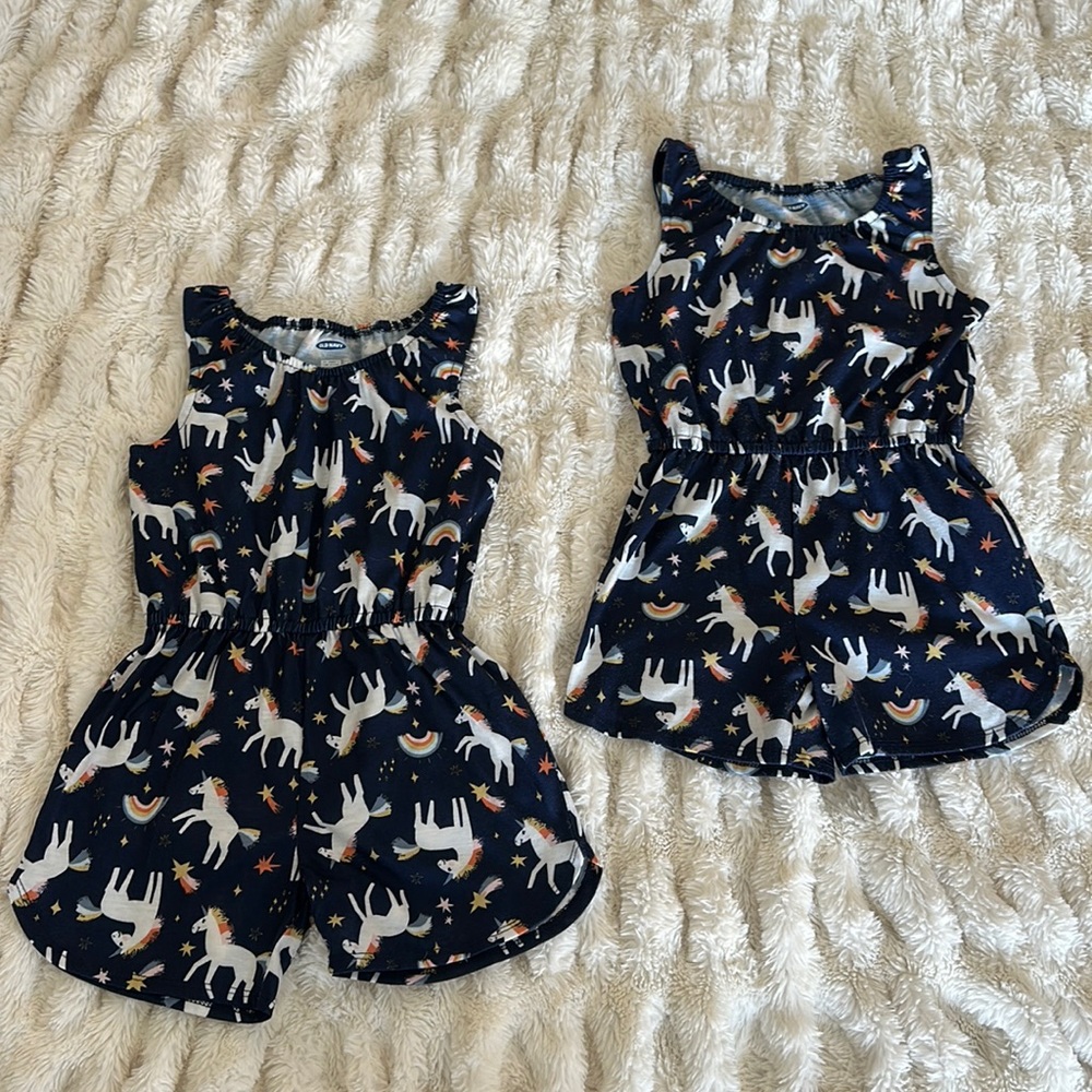 Two Old Navy girls rompers